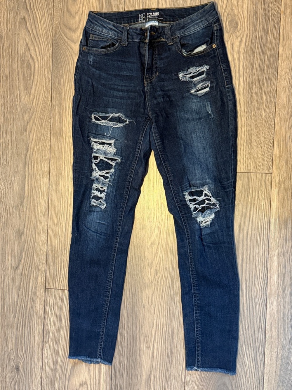 No Boundaries Dark Indigo Ripped Skinny Jeans